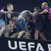 Four police officers were injured at the end of yesterday’s Europa Conference League game